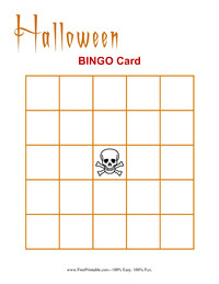 Blank Halloween Bingo Card