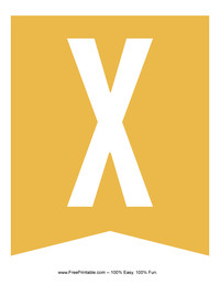 Gold Banner Letter X