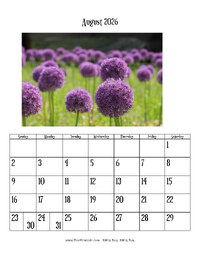 August 2026 Photo Calendar