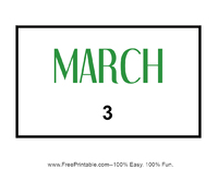 March Flash Card