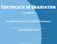 Funky Blue Certificate of Graduation