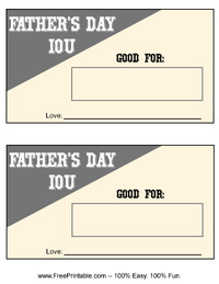 Blank Father's Day IOU