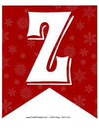 Winter Holiday Alphabet Banner Z