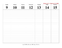 2025 Weekly Calendar 7