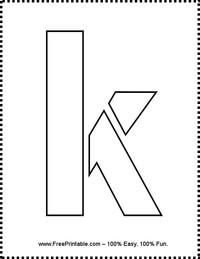 Lowercase K Stencil