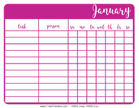 January Chore Chart