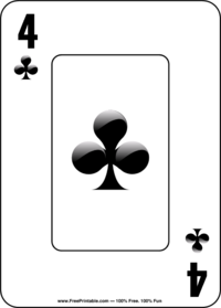 Four of Clubs Playing Card