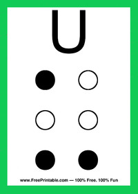 Braille Flash Card U
