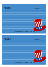 Independence Day Recipe Card Hat