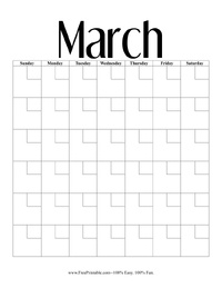 Professional March Perpetual Calendar