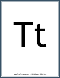 Flash Card Letter T