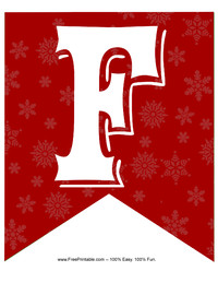 Winter Holiday Alphabet Banner F