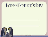 Mother's Day Penguin Certificate