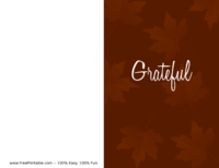 Grateful Thanksgiving Card Brown