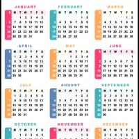 2013 Colorful Calendar