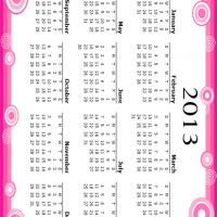 2013 Pink Circles Calendar