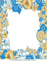 Blue and Gold Hanukkah Stationery