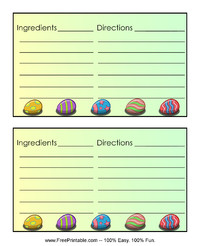 Easter Eggs Recipe Card