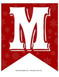 Winter Holiday Alphabet Banner M