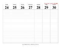 2025 Weekly Calendar 35