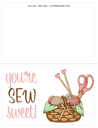 Sewing Basket Valentines Day Card 