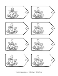 Christmas Candle Colorable Gift Tags