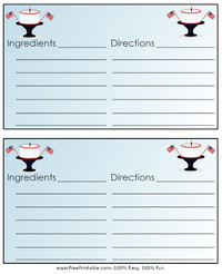 Independence Day Cake Recipe Cards