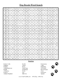 Dog Breed Word Search