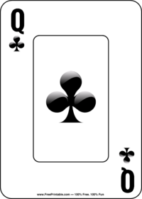 Queen of Clubs Playing Card
