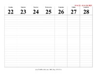 2025 Weekly Calendar 26