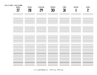 2026 Weekly Calendar 31