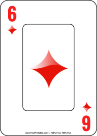 Six of Diamonds Playing Card