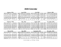 2026 Monday Start Calendar