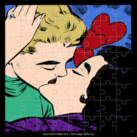 Comic Couple Kiss