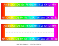Rainbow Desk Label with Alphabet