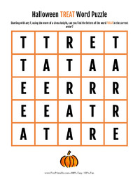 Halloween Treat Word Puzzle