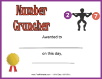 Number Cruncher Award