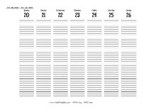 2026 Weekly Calendar 30