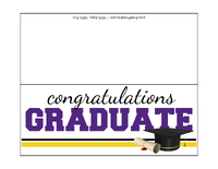 Purple and Gold Graduation Card