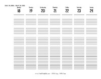 2026 Weekly Calendar 21