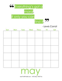 Perpetual May Quote Calendar 