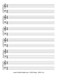 Blank Sheet Music with 4-4 Time