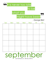 Perpetual September Quote Calendar 