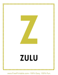 Phonetic Alphabet Z