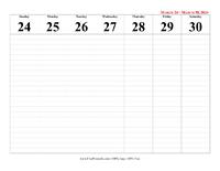 2024 Calendar Week 13