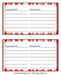 Candy Cane Border Recipe Card