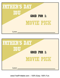 Father's Day IOU Movie Night