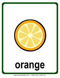 Orange Flash Card