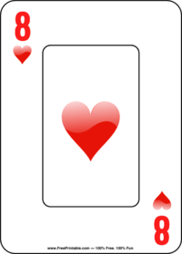 Eight of Hearts Playing Card