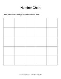 Fill-in-the-Blank Number Chart 1-25